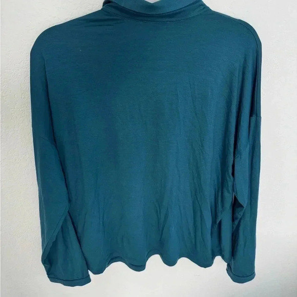Eileen Fisher Teal Tencel Button/up Size Large - Picture 3 of 5